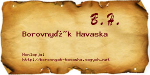 Borovnyák Havaska névjegykártya